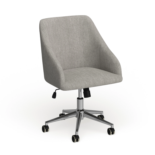 SAFAVIEH Adrienne Linen Chrome Leg Swivel Office Chair - 24" x 21.6" x 34.5"