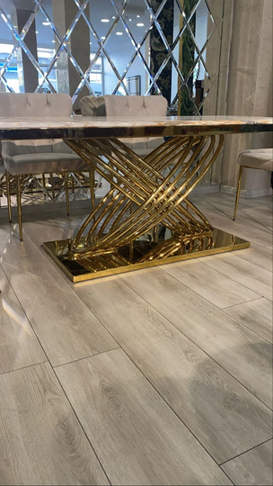Stainless Steel Shiny Gold Table Legs, Modern Brass Dining Titanium Legs