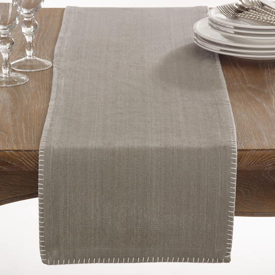 Celena Collection Whip Stitched Design Cotton Table Runner
