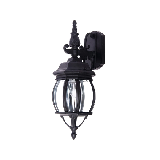 Maxim Black Crown Hill Clear Shade Black Aluminum 1-light Outdoor Wall Mount Light