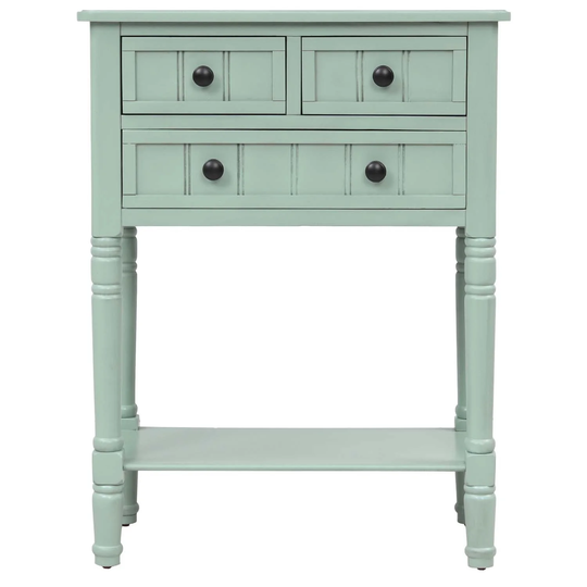 Narrow Console Table, Sofa Table with Three Storage Drawers and Shelf