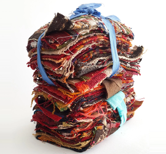 Designer Fabric Remnants - Hand Woven Natural Wool Kilim, Rug, Scraps, Handmade Crafts From