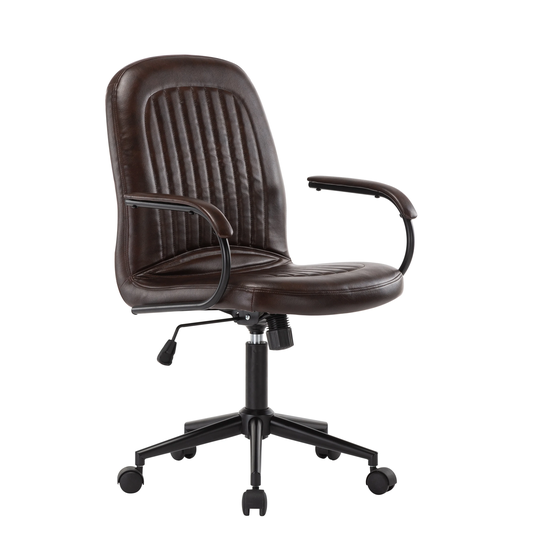 Porthos Home Kaper Swivel Office Chair, PU Leather Upholstery