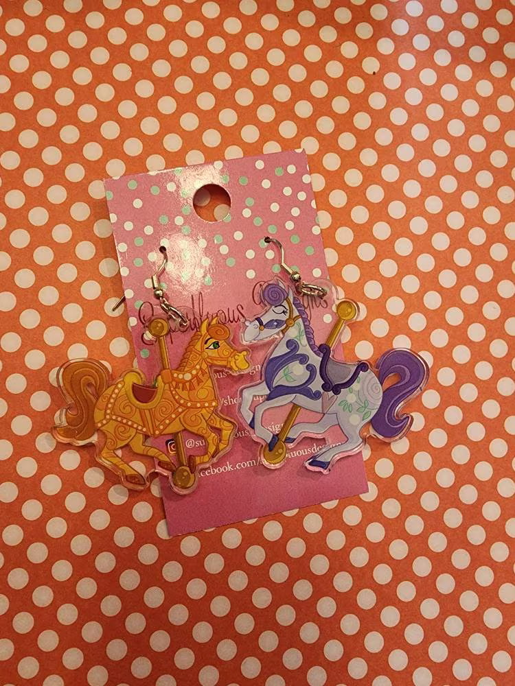 Mary & Bert Horses Dangly Earring Set