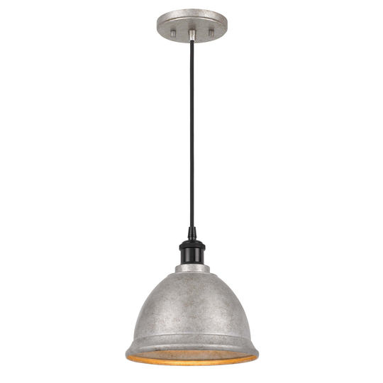 Helmut 1-Light Galvanized Pendant 9" x9"x 9" - Mini Pendant