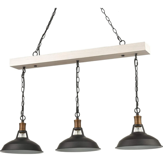 Terni Kitchen Island Lighting Linear Pendant Chandelier Barn Shade, 3-Light Hanging Lighting Fixture
