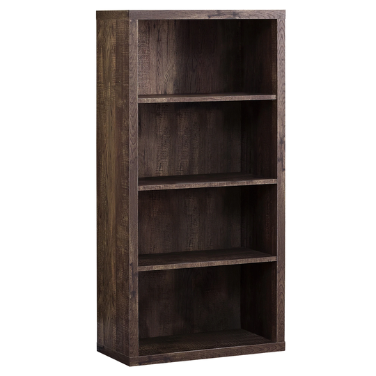 47.5" Brown Contemporary Rectangular Adjustable Shelves Bookcase
