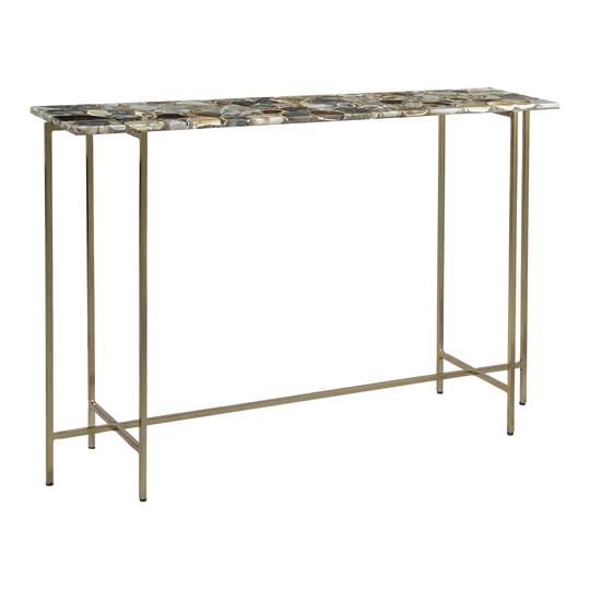 Aurelle Home Modern Agate and Iron Console Table