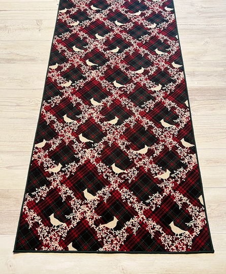 Winter Table Runner, Cardinal Decor, Plaid Runner Cardinals, Christmas