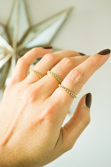 Emerald Ring, Adjustable Ring, Stackable Ring, Green Gemstone Ring, Gemstone Ring, Dainty Gold Ring, May Stone Jewelry, Minimalist