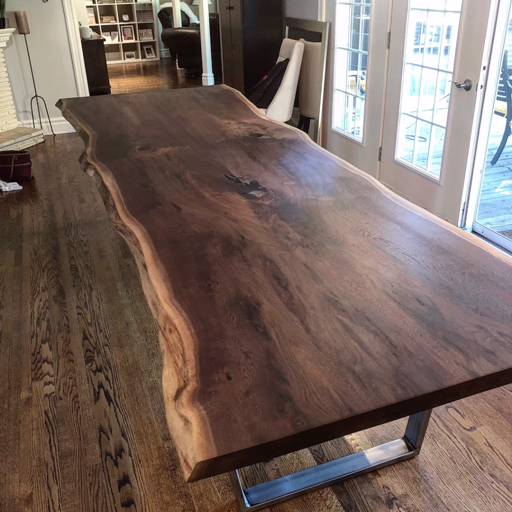 Walnut Table, Kitchen Solid American Black Walnut, Dining Live Edge Coffee Dining Table