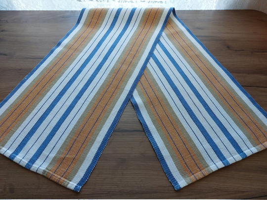 Vintage Woven Striped Table Runner, Topper, Dressing, Vintage Linens, Scandinavian Home Textile | E8