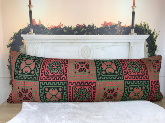 Sofa Cushion Cover, Ethnic Pillow, Bedroom 16x48 Boho Pillow Case, Pillows, Floor Flat Weave Rug, 1766