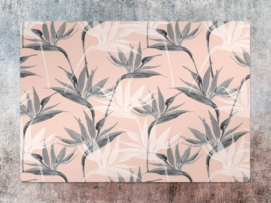 Pink Bird Chair Mat, Orange Protective Gray Splat Leaves Vinyl Floor Office Room Rug, Kids Decor