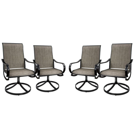 Patio Textilene Swivel Chairs 4PCS Outdoor Dining Chairs with Mesh Fabric Weather Resistant Furniture for Garden Backyard