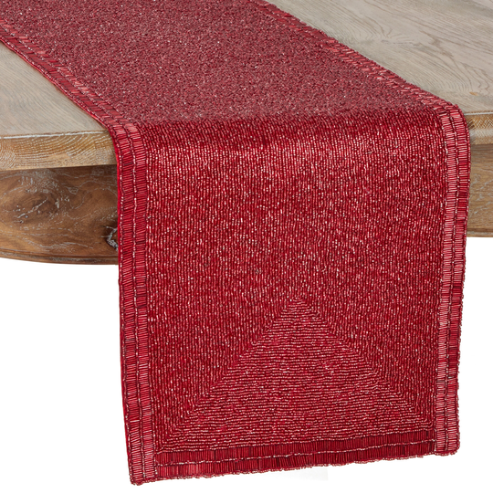 Dining Table Runner with Beaded Design
