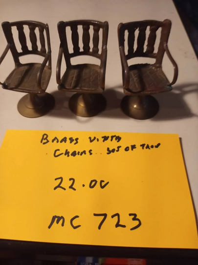 Chairs Brass Small Vintage Set Of Four