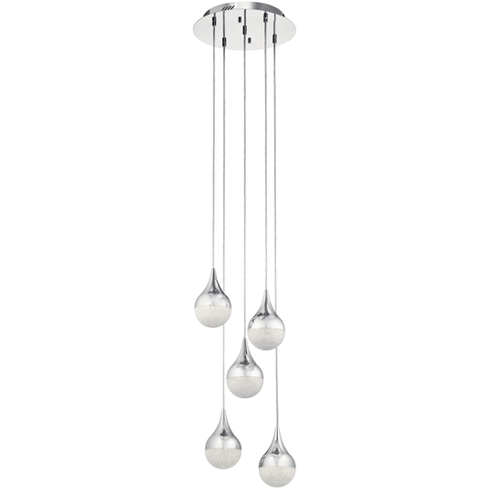 elan Kiss Chrome 5-light Spiral Pendant