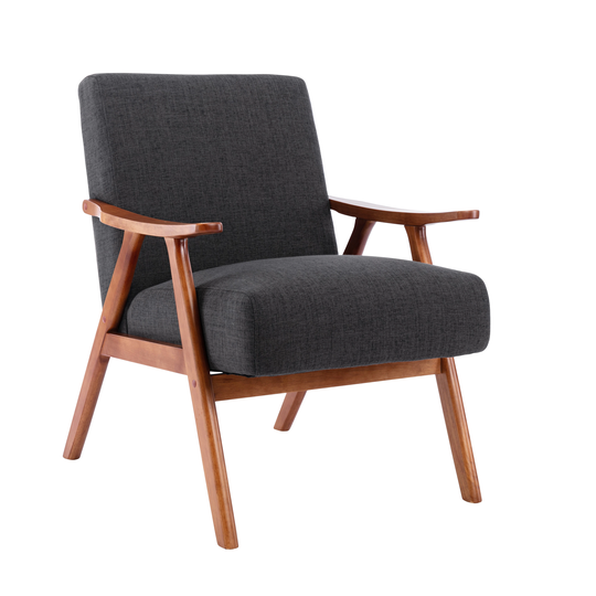 Porthos Home Brona Fabric Accent Chair with Rubberwood Legs
