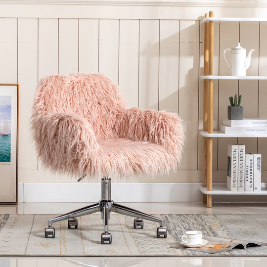 Modern Faux fur home office chair fluffy chair for girls