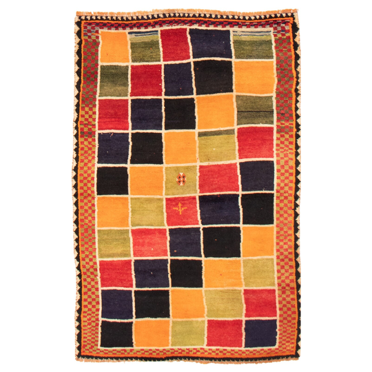 ECARPETGALLERY Hand-knotted Kashkuli Gabbeh Multi Color Wool Rug - 4'0 x 6'4