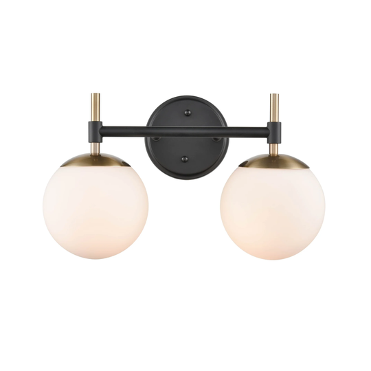 929 Lighting 2 Light Bathroom Vanity Fixture with Opal Glass Shades