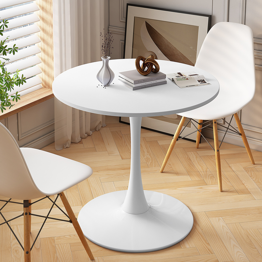 EYIW 32"Modern Round Dining Table with Round MDF Table Top,Metal Base Dining Table