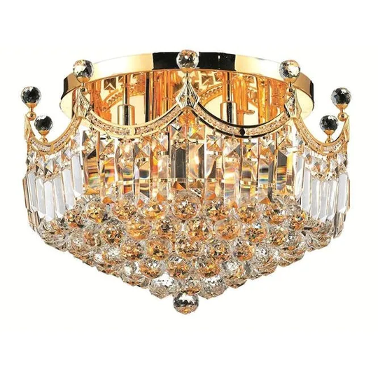 Elegant Lighting 9-light Gold 20-inch Royal Cut Crystal Clear Flush Mount