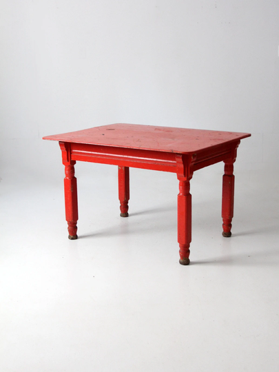 Antique Red Wood Table
