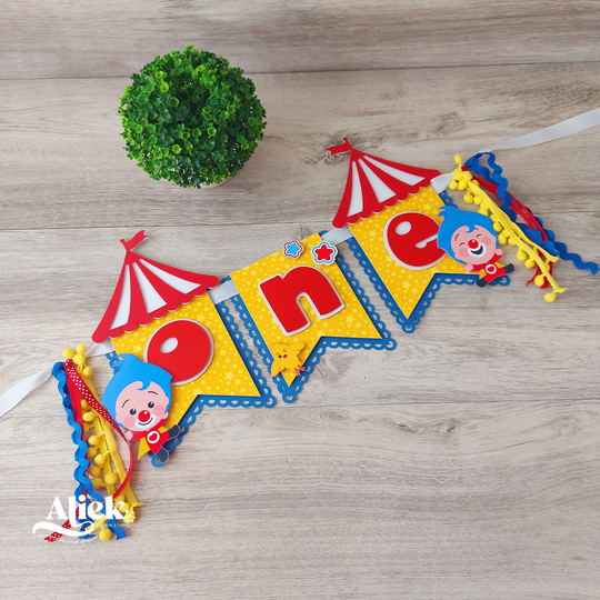 Plimplim High Chair Banner, One Birthday, Decorations, Banner