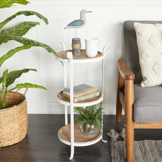White Iron Farmhouse Accent Table