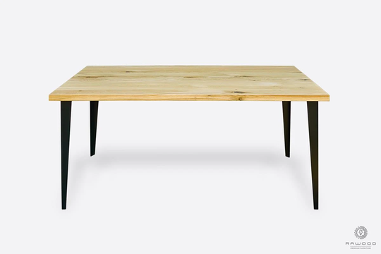 Modern Oak Table Black Metal Legs Handmade Industrial Kitchen Custom Dining Massiv Esstisch Tisch Massivholz Metall Viva