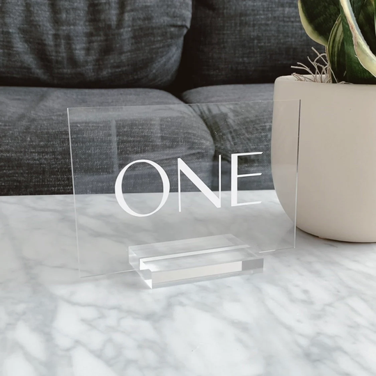Luxe Acrylic Table Numbers | Wedding Party Modern Signs