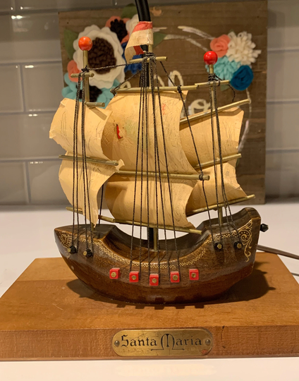 Vintage Santa Maria Ship Table Lamp | Home Decor