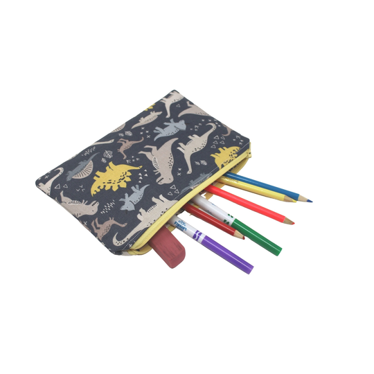 Dinosaur Pencil Pouch, Zippered Travel Notions Bag, Purse Organizer, Case, Makeup Bag