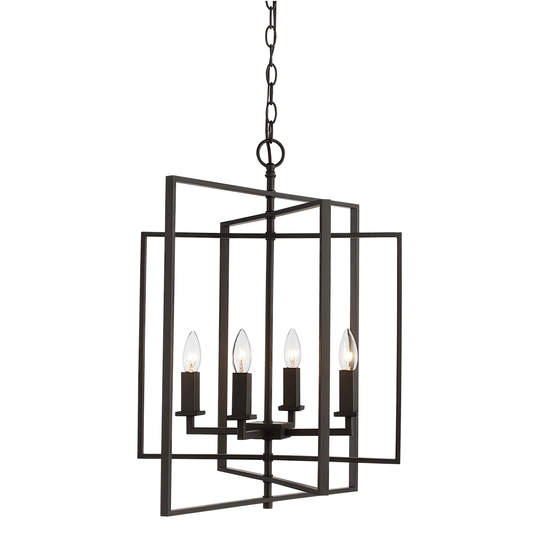 Trans Globe El Capitan 4 Light Pendant light in Rubbed Oil Bronze