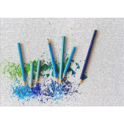 Sharpened Color Pencil Blue Area Rug