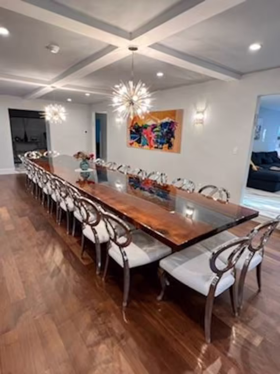 Live Edge Dining Table - Epoxy River With Custom Resin & 3D Effects