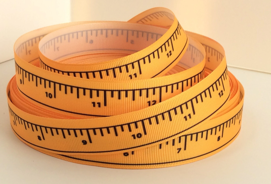 Measuring Tape - 7/8" Printed Grosgrain Ribbon Construction School Crafts Decor Floral Giftwrap Sewing