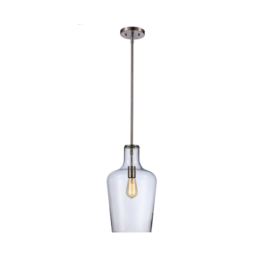 Trans Globe Schmitt 1 Light Mini Pendant in Brushed Nickel