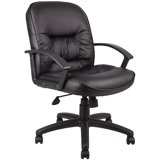 Boss Mid-back LeatherPlus Bonded Leather Task Chair