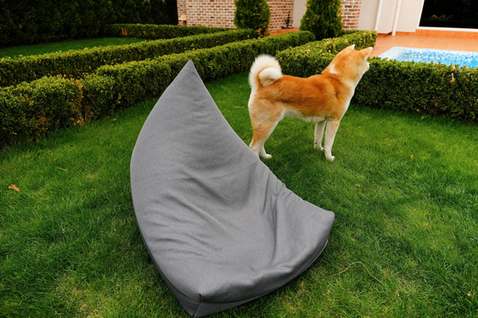 Gray Bean Bag Chair, Natural Meditation Pillow, Gray Pouf Lounge Floor Daybe Cushion