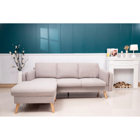 L-shaped sofa with footrests