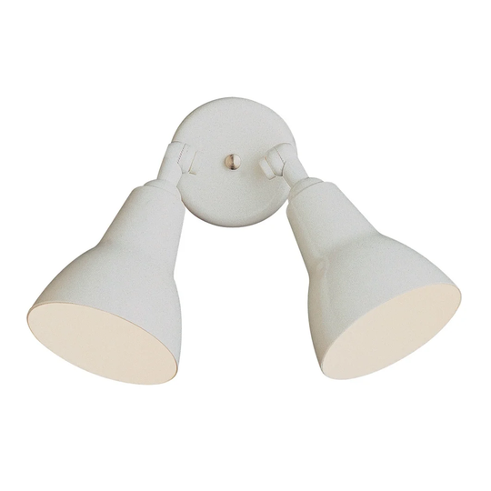 Outdoor Imports 6002 WH Two Light Wall Spotlight Mono White - Exact Size