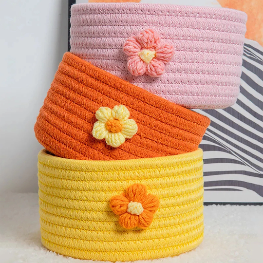 Cotton Woven Basket, Closet Pet Toy Storage, Garden Storage, Fabric Storage, Retro Storage, Craft Rustic Basket, Cosmetics Basket, Desktop Basket