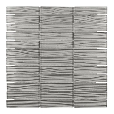 1" x 4" Glass Grid Mosaic Tile