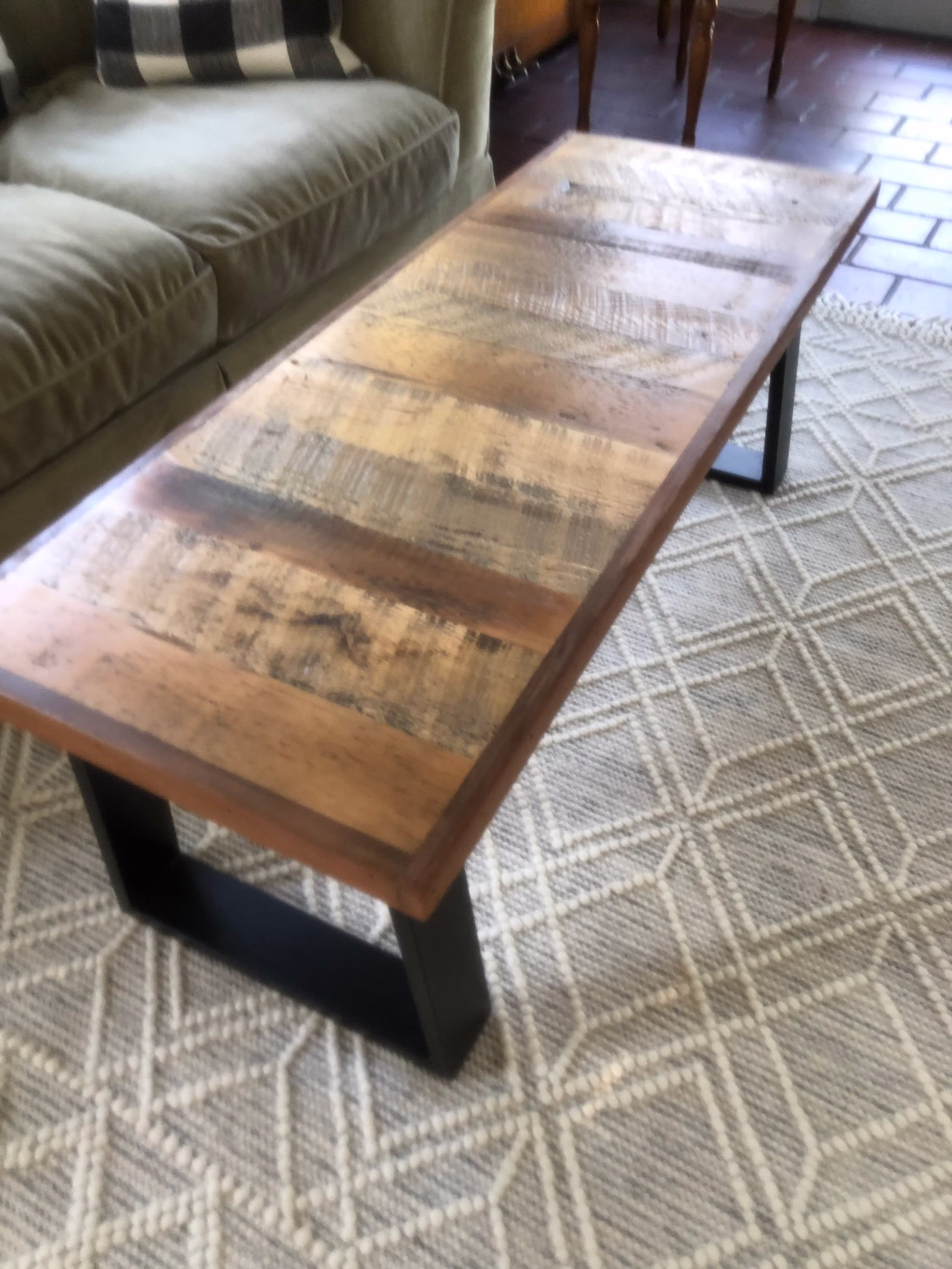Rustic Wood Coffee Table- Reclaimed - With Steel Legs