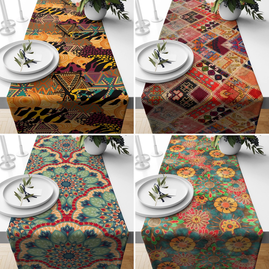 Rug Table Runner, Brown Kitchen Runners, Authentic Farmhouse Tablecloths, Tapestry Home Decors, Housewarming Gifts