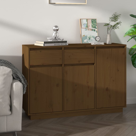 Sideboard Honey Brown 43.3"x13.4"x29.5" Solid Wood Pine