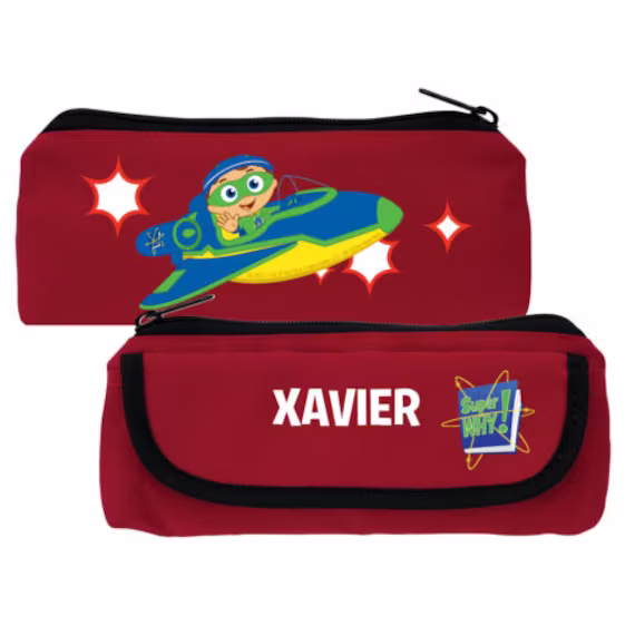 Super Why Back To The Book Club Red Pencil Case, Personalized Customized Kids Pencils Pouch, School Supplies